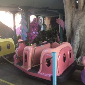 This was one of the caterpillars to ride in for the Alice in Wonderland ride.